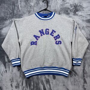 Crable Sportswear Sweatshirt Large Gray New York Rangers NHL Vintage Striped